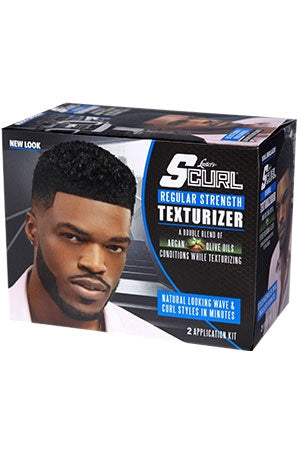 S-Curl Texturizer Kit Extra Strength
2 Application Texturizer
S-Curl Texturizer UPC 038276008994
Texturizer for Coarse Hair
Define Waves and Curls